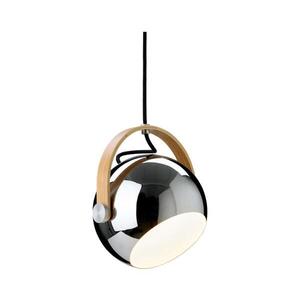 Halo Design 734443 - Lustr na lanku DC 1xE27/40W/230V pr. 18 cm lesklý chrom/dub 734443 obraz