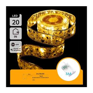 B.V. - LED řetěz 20xLED/3xAA 2m teplá bílá zlatá B103033X9 obraz