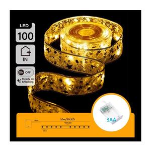 B.V. - LED řetěz 100xLED/3xAA 10m teplá bílá zlatá B103033XB obraz