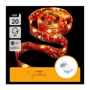 B.V. - LED řetěz 20xLED/3xAA 2m teplá bílá červená B103033XF obraz