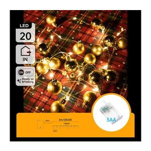 B.V. - LED řetěz 20xLED/3xAA 2m teplá bílá B103033XM obraz