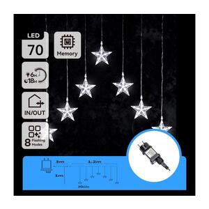 B.V. - LED Venkovní řetěz 70xLED/230V 1, 2x1m IP44 studená bílá hvězd B10303ABGD obraz