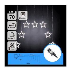 B.V. - LED Venkovní řetěz 70xLED/230V 1, 2x1m IP44 studená bílá hvězd B10303ABGG obraz