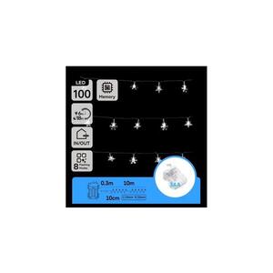 B.V. - LED Venkovní řetěz 100xLED/8 funkcí 3xAA 10 m IP44 stud bílá B10303K53 obraz