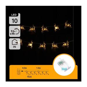 B.V. - LED řetěz 10xLED/3xAA 1, 5m teplá bílá jeleni B10303Q6S obraz