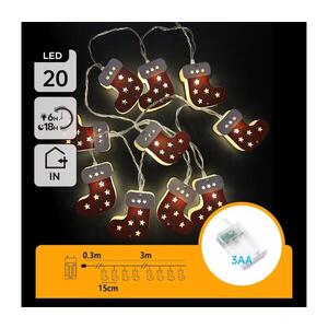 B.V. - LED řetěz 20xLED/3xAA 3m teplá bílá punčochy B10303Q6X obraz