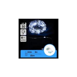B.V. - LED řetěz 30xLED/3xAA 3, 3 m studená bílá B10303KP0 obraz