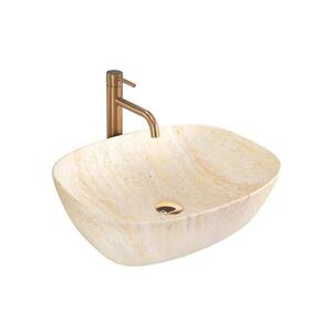 REA-U6689 - Umyvadlo na desku FREJA 39, 5x51 cm keramika/béžová/imitace kamene REA-U6689 obraz