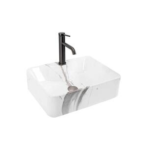 REA-U5052 - Umyvadlo na desku KELLY 38x49 cm keramika/bílá/dekor mramoru REA-U5052 obraz