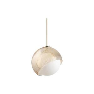 Ideal Lux - Lustr na lanku BLOOM 1xE27/42W/230V pr.30cm zlatá/kouřová béžová 366685 obraz