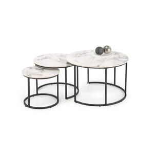 Halmar SADA 3x Konferenční stolek COMORO 80/60/45 cm bílá/černá V-CH-GILDA-LAW-BIAŁY obraz