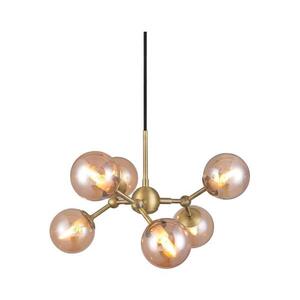 Halo Design 736560 - Lustr na lanku ATOM 6xG9/28W/230V pr. 45 cm mosaz/k. béžová 736560 obraz