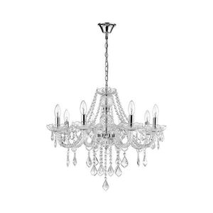 Light Prestige Lustr na řetězu CRISTALLO 8xE14/60W/230V lesklý chrom LP-2940/8P obraz