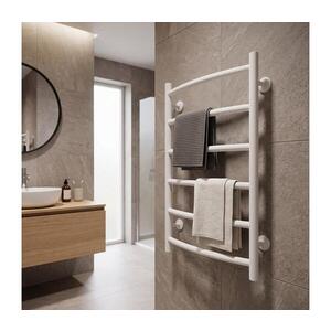 Mario-Radiators Koupelnový žebříkový radiátor INOX CLASSIC 120W/230V 57x43 cm nerez/bílá 1.137.047723.WM obraz