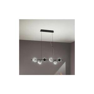 Ondaluce - Lustr na lanku MONILE 6xE14/10W/230V černá/kouřová černá SO.MONILE/6-NERO obraz