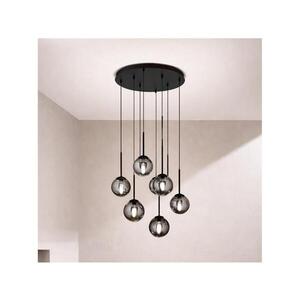Ondaluce - Lustr na lanku JEWEL 8xE14/10W/230V pr. 70 cm černá/kouřová černá SO.JEWEL/8-NERO obraz