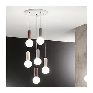 Ondaluce - Lustr na lanku ROCK 6xG9/7W/230V pr. 35 cm beton/hnědá/šedá/bílá SO.ROCK/MIX-6 obraz