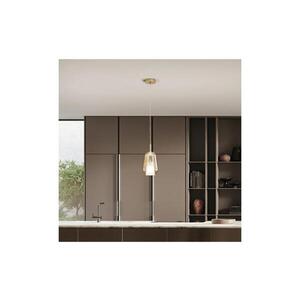 Ondaluce - Lustr na lanku TH 1xE27/15W/230V pr. 19 cm zlatá/kouřová béžová SO.TH/1-AMBRA obraz