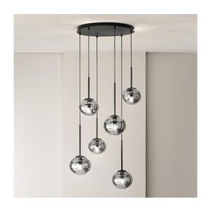 Ondaluce - Lustr na lanku JEWEL 6xE14/10W/230V pr. 55 cm černá/kouřová černá SO.JEWEL/R-6NERO obraz
