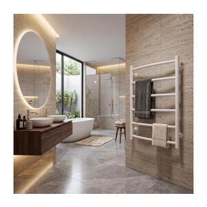Mario-Radiators Koupelnový žebříkový radiátor INOX CLASSIC 122W/230V 57x53 cm nerez/bílá 1.137.047724.WM obraz
