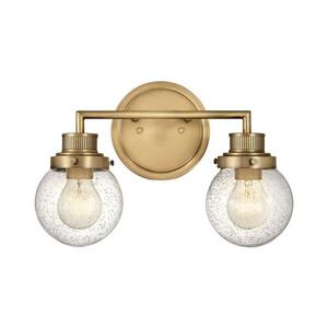 Elstead Quintiesse QN-POPPY2-HB-BATH - Koup. nás. svít. POPPY 2xE27/60W/230V IP44 zlatá QN-POPPY2-HB-BATH obraz