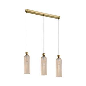 Light Prestige Lustr na lanku PIEGA 3xE14/40W/230V mosaz/kouřová béžová LP-939/3L amber obraz