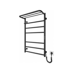 Mario-Radiators Koupelnový žebříkový radiátor HOME 95W/230V 77x53 cm nerez/černá pravá 2.9.046201.BM obraz
