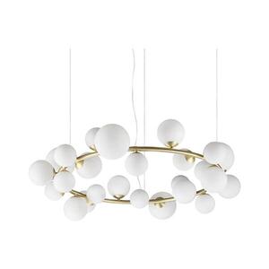 Ideal Lux - LED Lustr na lanku PERLAGE 25xG9/3W/230V 110 cm zlatá/bílá 363370 obraz