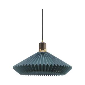Halo Design 744275-Lustr na lanku PARIS 1xE27/60W/230V pr. 56 cm modrá/mosaz/dub 744275 obraz