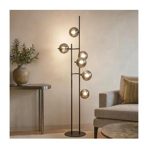 Ondaluce - Stojací lampa JEWEL 6xE14/10W/230V 166 cm černá/kouřová černá PT.JEWEL/NERO obraz