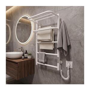 Mario-Radiators Koupelnový žebříkový radiátor HOTEL 75W/230V 66x42 cm nerez/bílá pravá 2.3.6200.11.WM obraz
