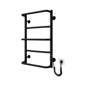 Mario-Radiators Koupelnový žebříkový radiátor LUX 65W/230V 66x42 cm nerez/černá pravá 2.3.0313.10.BM obraz