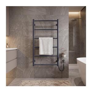 Mario-Radiators Koupelnový žebříkový radiátor CLASSIC 110W/230V 81x52 cm nerez/antracit pravá 2.138.044890.GR obraz