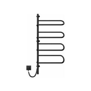 Mario-Radiators Elektr. otočný sušák na ručníky ELECTRA 120W/230V 102, 5x47, 5 cm nerez/černá levá 2.3.1005.11.BM obraz