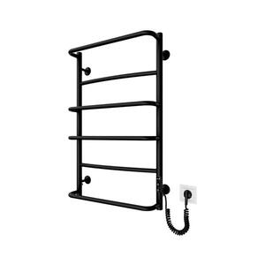 Mario-Radiators Koupelnový žebříkový radiátor LUX 105W/230V 81x52 cm nerez/černá pravá 2.3.0315.10.BM obraz