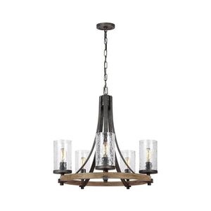 Elstead Quintiesse QN-ANGELO5 - Lustr na řetězu ANGELO 5xE27/60W/230V dekor dub QN-ANGELO5 obraz