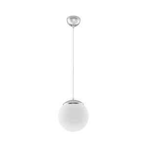 SL.0263 - Lustr na lanku UGO 1xE27/15W/230V pr. 20 cm bílá/lesklý chrom SL.0263 obraz