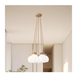 Lustr na lanku LOOMIS 5xE27/15W/230V 83 cm béžová/dub LM-5.315/A obraz