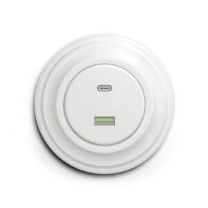 lap - Retro USB zásuvka A+C s rámečkem sněhově bílá KA0151+KA0157 obraz