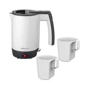 Concept RK7030-Cestovní rychlovarná konvice 0, 5 l 1080W/230V šedá/bílá + 2 šálky rk7030 obraz