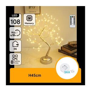 B.V. - LED Vánoční dekorace 108xLED/3xAA/8 funkcí 45cm teplá bílá B10303Y1X obraz