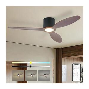 ZE - LED Stropní látor VENTORA LED/24W/230V Wi-Fi Tuya černá/ořech +DO ZEV034 obraz