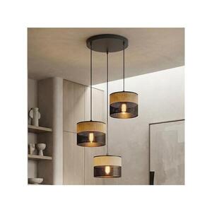 EMIBIG Lustr na lanku KARBON 3xE27/15W/230V černá/hnědá 1653/3PREM obraz