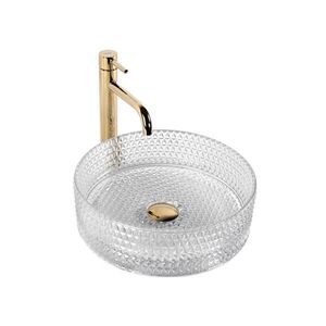 REA-U9670 - Umyvadlo na desku CRISTAL pr. 35, 5 cm sklo/čirá REA-U9670 obraz