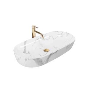 REA-U8403 - Umyvadlo na desku CLEO 41x81 cm keramika/dekor mramoru REA-U8403 obraz