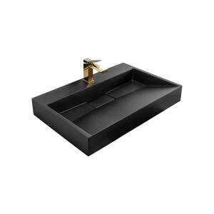REA-U8802 - Umyvadlo na desku GOYA 46x70 cm konglomerát/matná černá REA-U8802 obraz