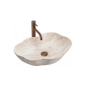 REA-U0619 - Umyvadlo na desku PEARL 38x50, 5 cm keramika/béžová REA-U0619 obraz