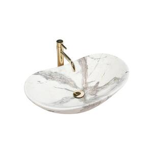 REA-U6502 - Umyvadlo na desku ROYAL 36x60, 5 cm keramika/dekor mramoru REA-U6502 obraz