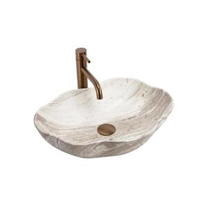 REA-U0618 - Umyvadlo na desku PEARL 38x50, 5 cm keramika/béžová/imitace kamene REA-U0618 obraz