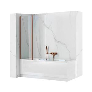 REA-W5696 - Skládací vanová zástěna AGAT 140x80 cm kartáčovaná měď/čirá REA-W5696 obraz